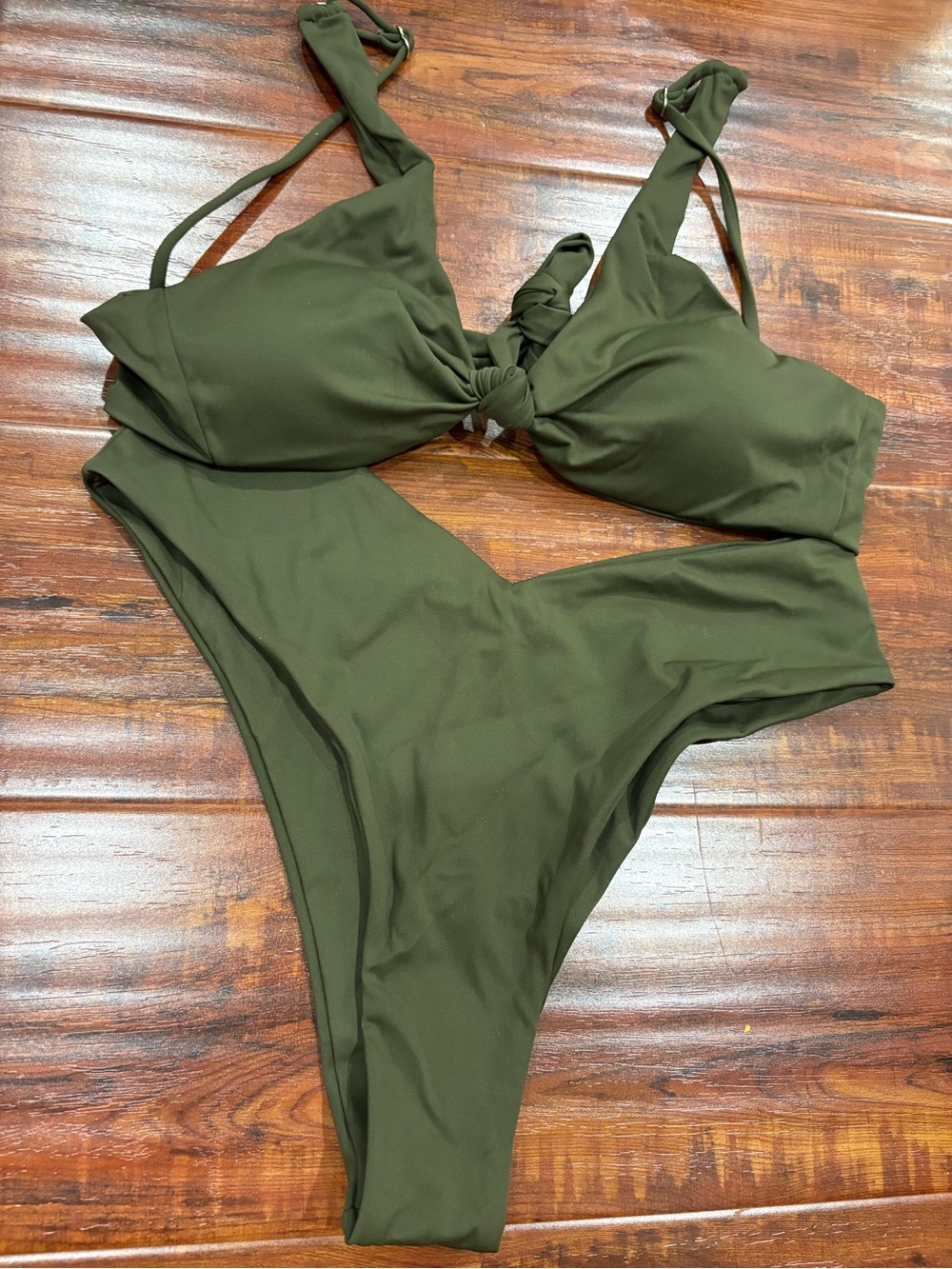 New Olive Green One-Piece Swimsuit- size L
